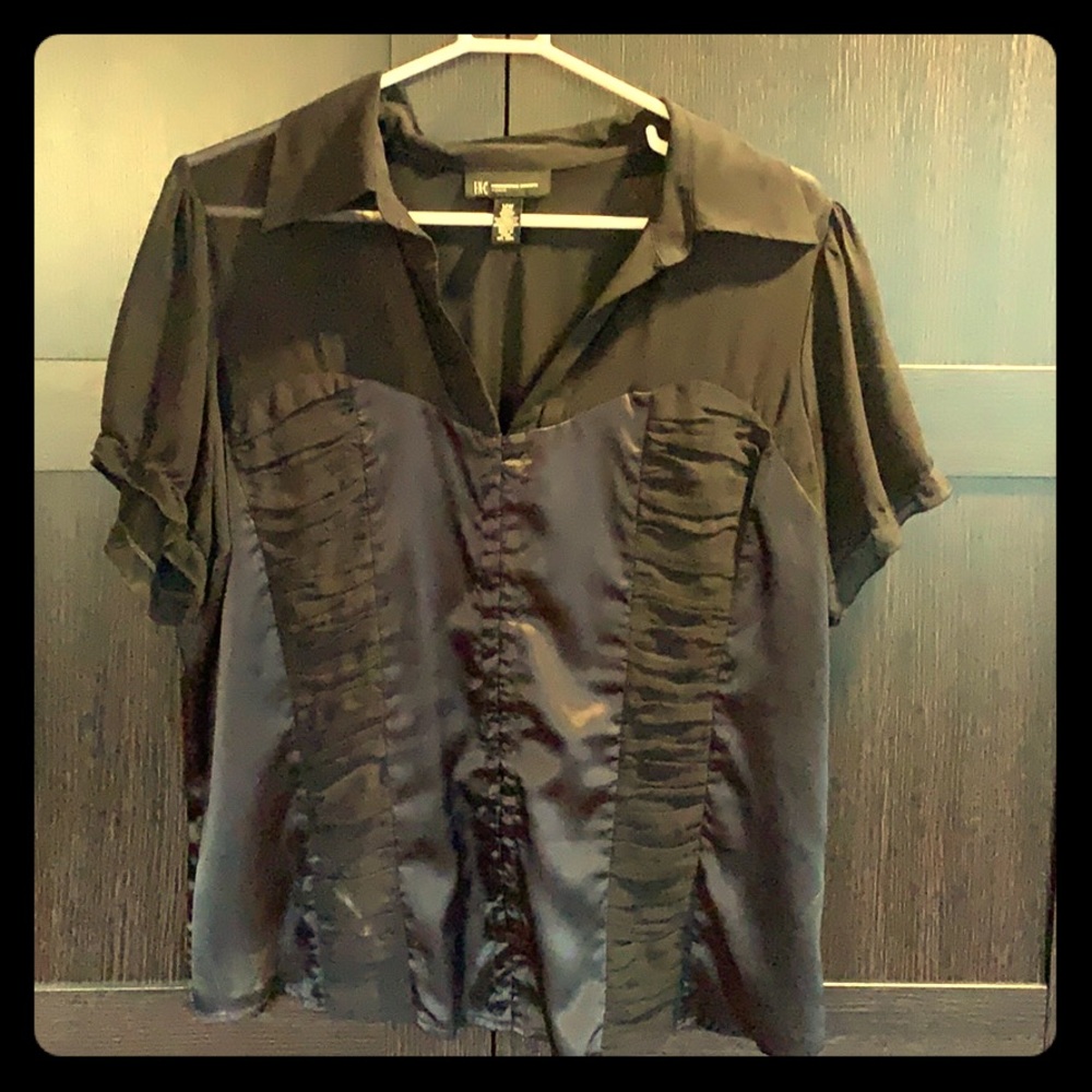 INC black silk “corset” top